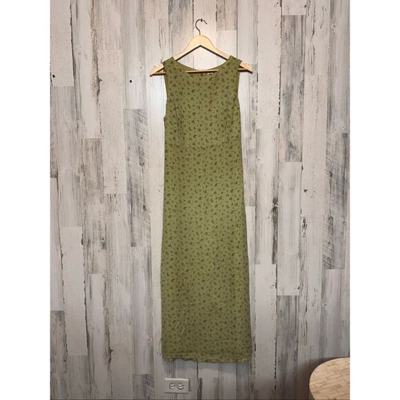 GAP Factory Store Green Floral Sleeveless Maxi Dress Women’s Size 10 - Picture 5 of 5